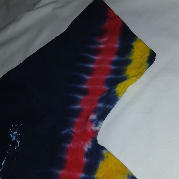 Vintage Zion Rootswear Bob Marley 2000 Red and Blue Tie-Dye Tee - Picture 5 of 6